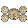 5 PC. GAUGE KIT 3-1/8 in. & 2-1/16 in.  ELEC. KM/H SPEEDOMETER ANTIQUE BEIGE