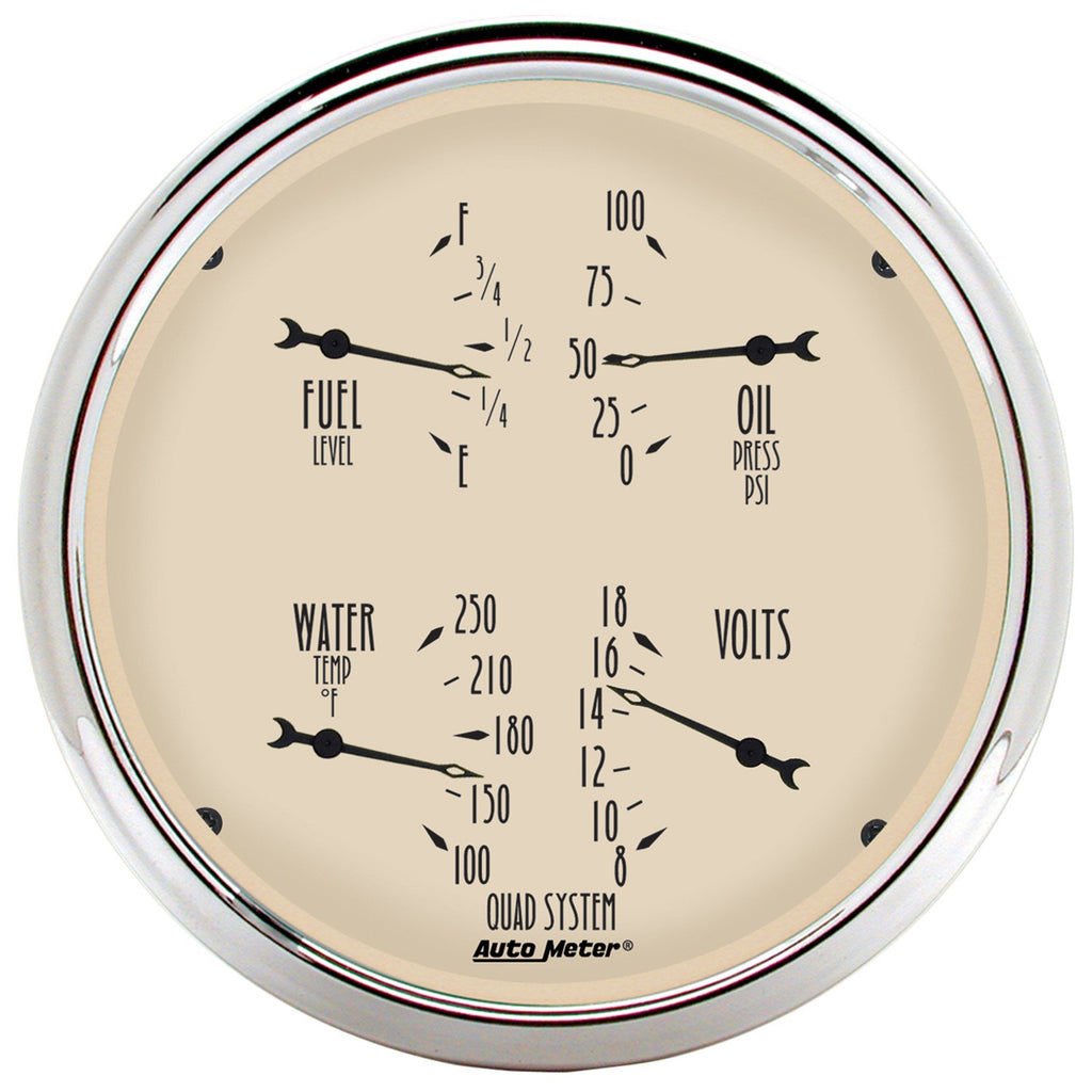 5 in. QUAD GAUGE 100 PSI/100-250 Fahrenheit/8-18V/240-33 O ANTIQUE BEIGE