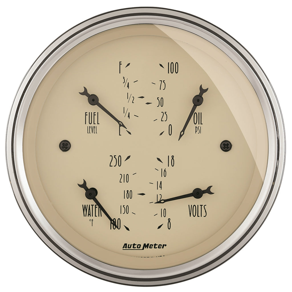 3-3/8 in. QUAD GAUGE 100 PSI/100-250 Fahrenheit/8-18V/0-90 O ANTIQUE BEIGE