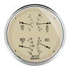 5 in. QUAD GAUGE 100 PSI/100-250 Fahrenheit/8-18V/0-90 O ANTIQUE BEIGE