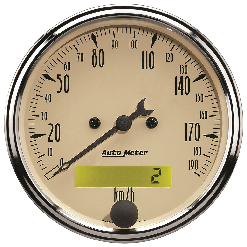 3-1/8 in. SPEEDOMETER 0-190 KPH ANTIQUE BEIGE