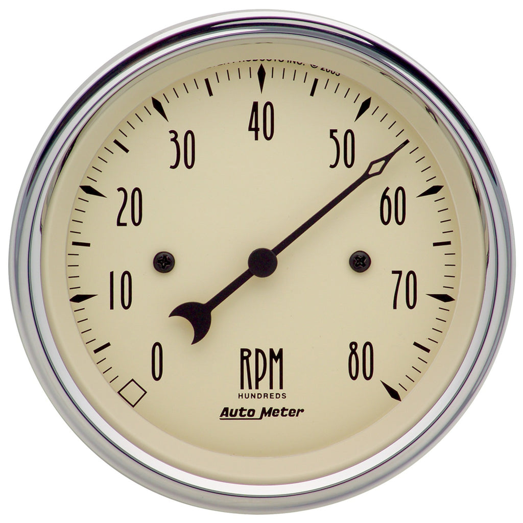 3-3/8 in. IN-DASH TACHOMETER 0-8000 RPM ANTIQUE BEIGE