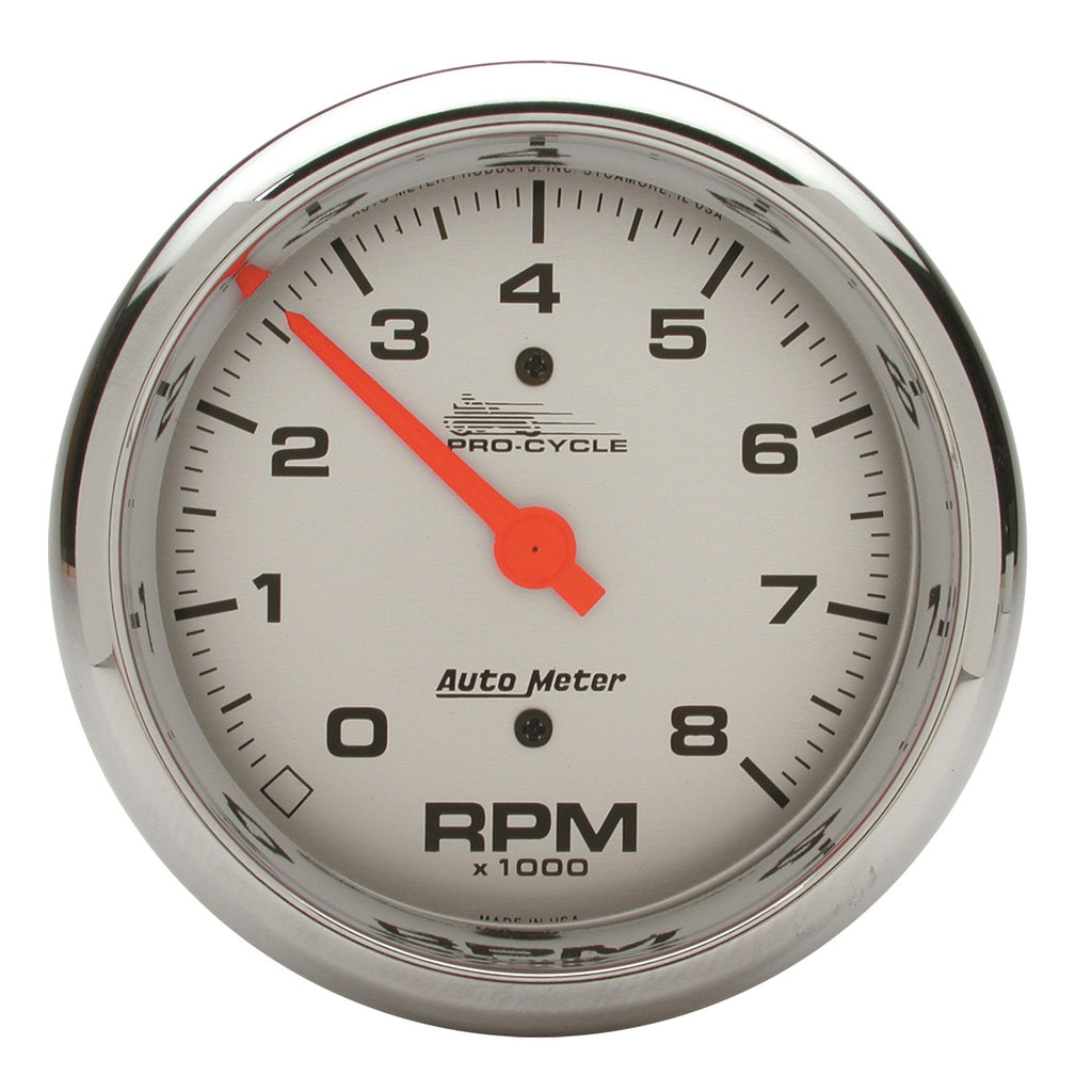 3-3/8 in. TACHOMETER 0-8000 RPM SILVER PRO-CYCLE