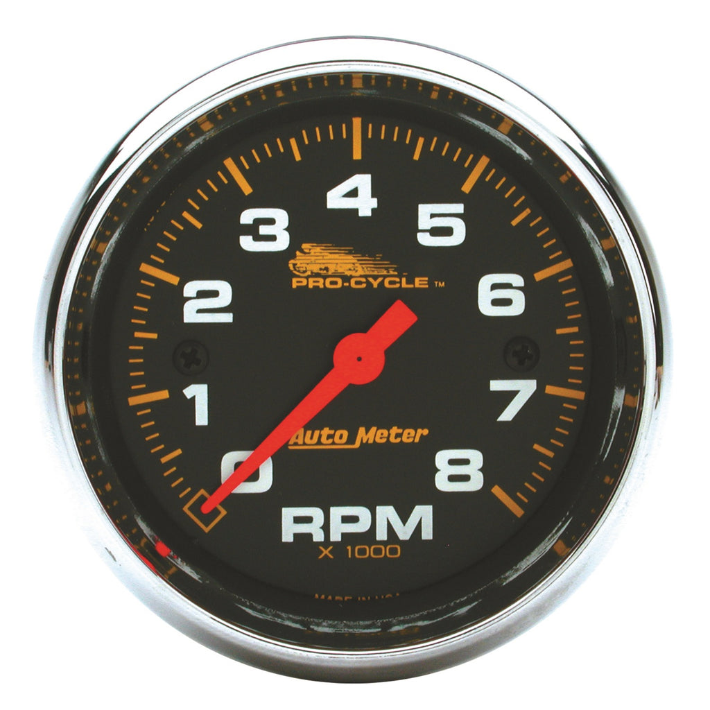 2-5/8 in. TACHOMETER 0-8000 RPM BLACK PRO-CYCLE