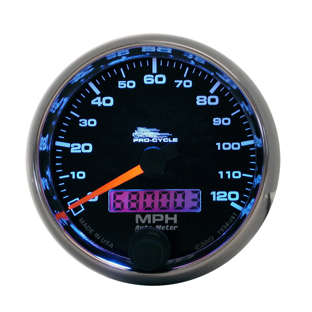 2-5/8 in. SPEEDOMETER 0-120 MPH BLACK PRO-CYCLE