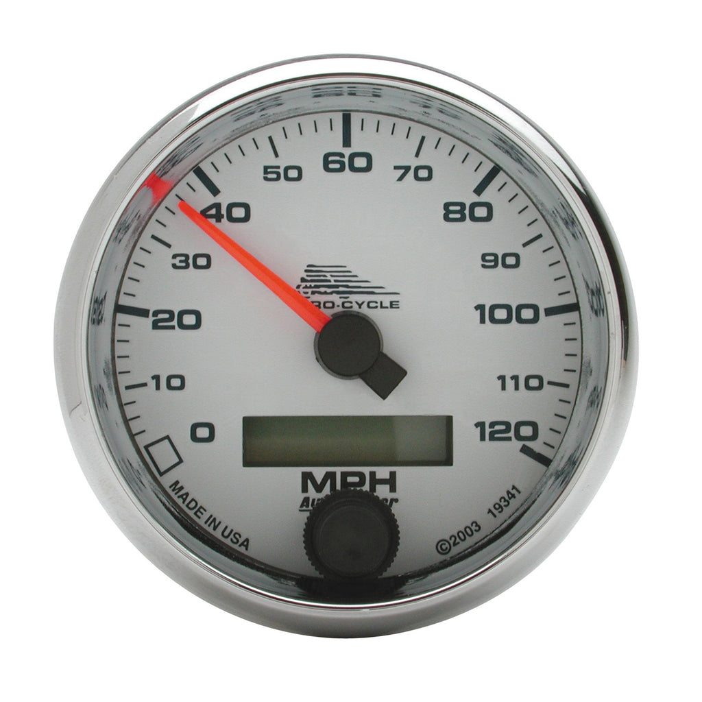 2-5/8 in. SPEEDOMETER 0-120 MPH WHITE PRO-CYCLE