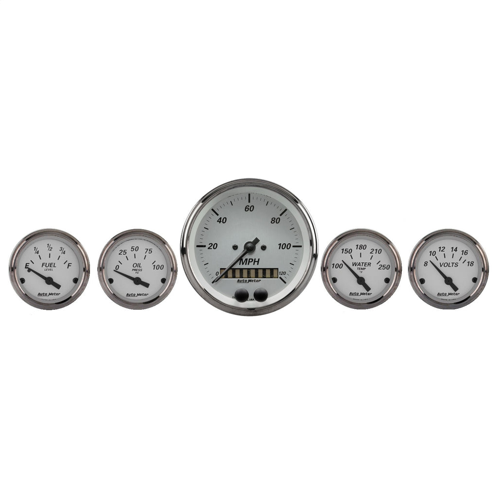 5 PC. GAUGE KIT 3-3/8 in. & 2-1/16 in.  GPS SPEEDOMETER AMERICAN PLATINUM