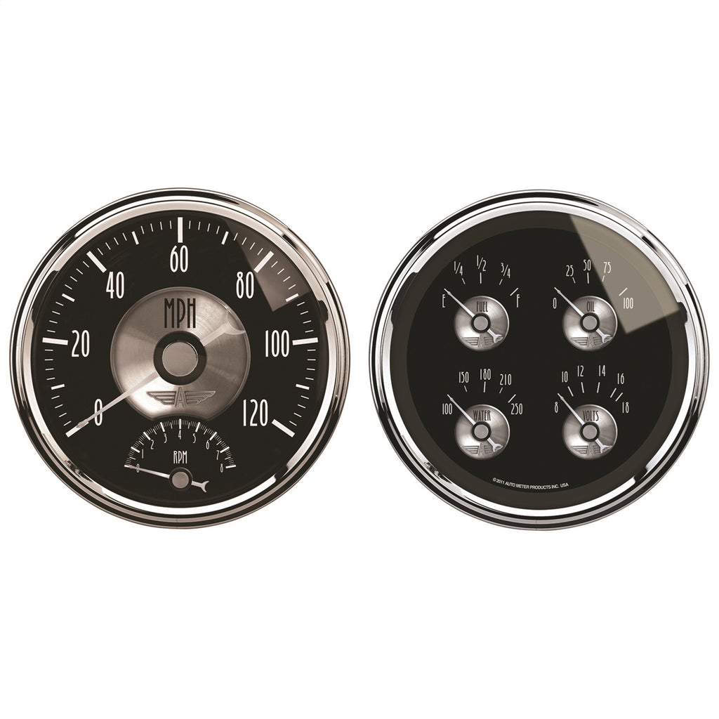 2 PC. GAUGE KIT 5 in. QUAD & TACH/SPEEDO 240-33 O PRESTIGE BLK. DIAMOND