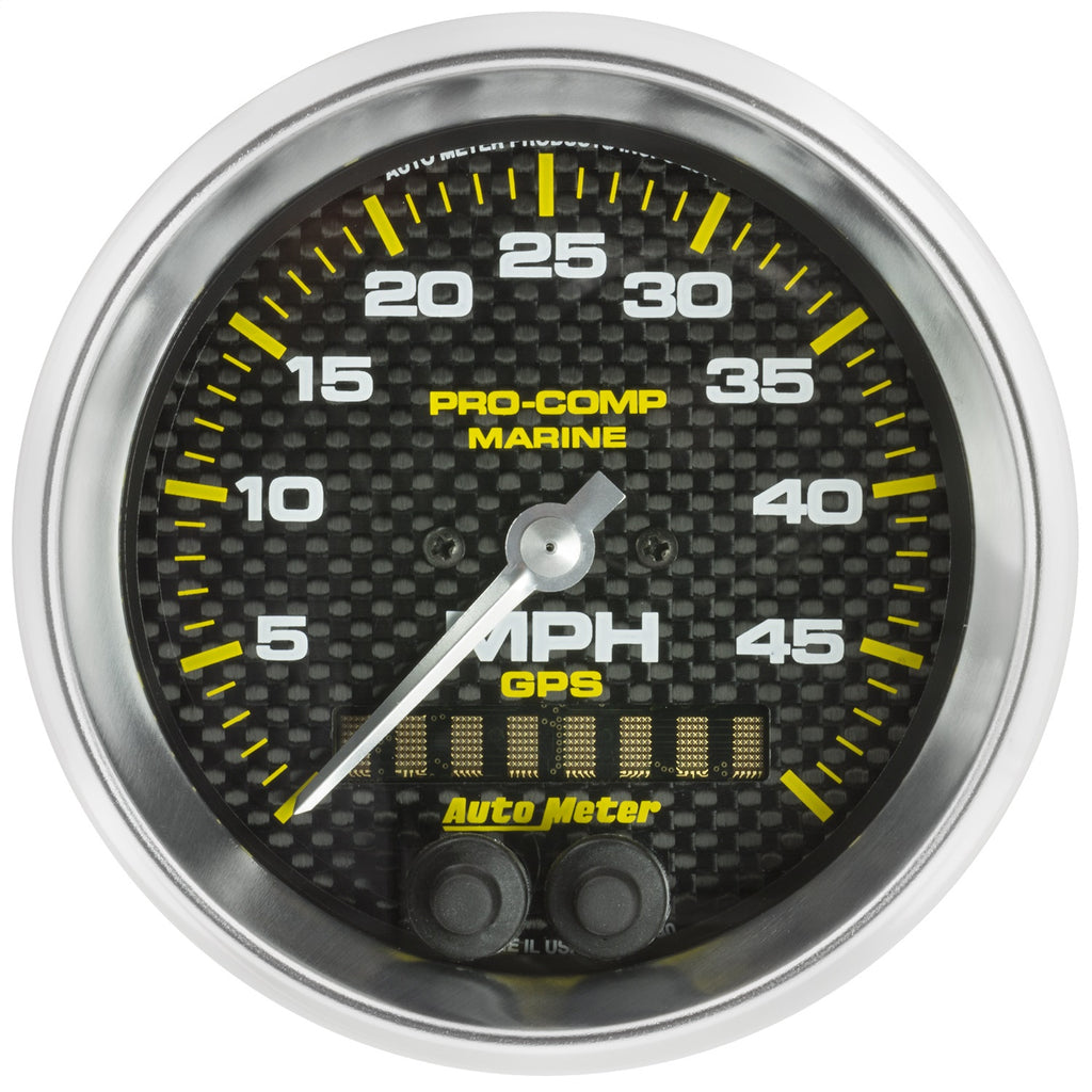 3-3/8 in. GPS SPEEDOMETER 0-50 MPH MARINE CARBON FIBER