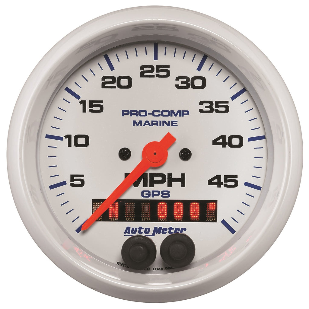 3-3/8 in. GPS SPEEDOMETER 0-50 MPH MARINE WHITE