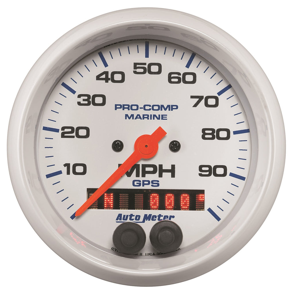 3-3/8 in. GPS SPEEDOMETER 0-100 MPH MARINE WHITE