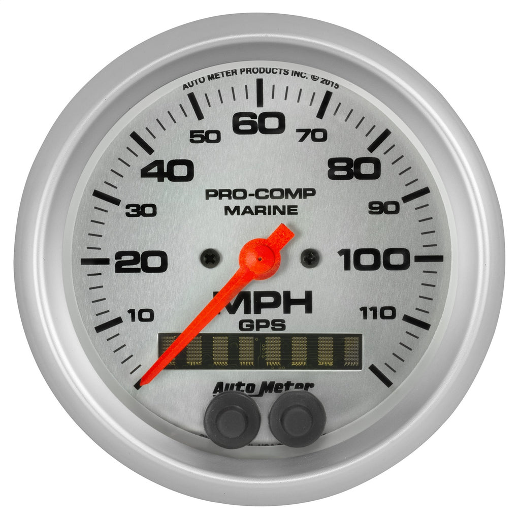 3-3/8 in. GPS SPEEDOMETER 0-120 MPH MARINE SILVER ULTRA-LITE