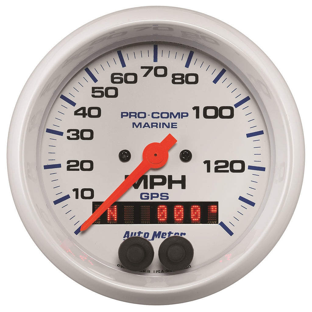 3-3/8 in. GPS SPEEDOMETER 0-140 MPH MARINE WHITE