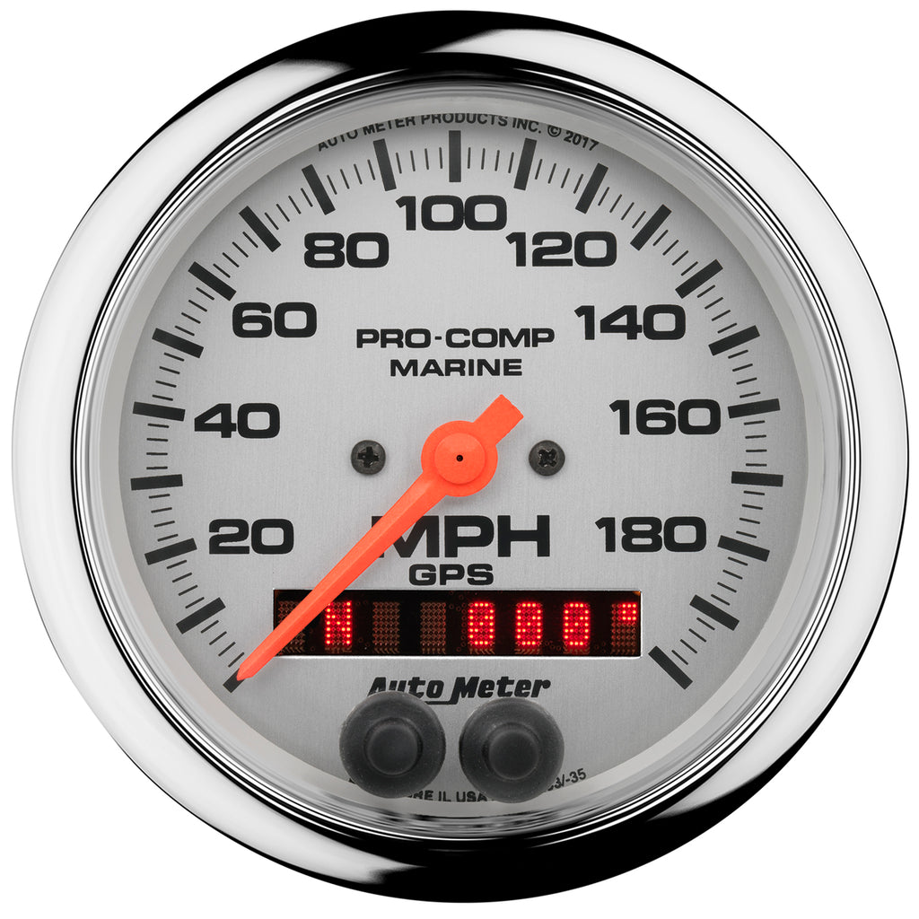 3-3/8 in. GPS SPEEDOMETER 0-200 MPH MARINE CHROME ULTRA-LITE