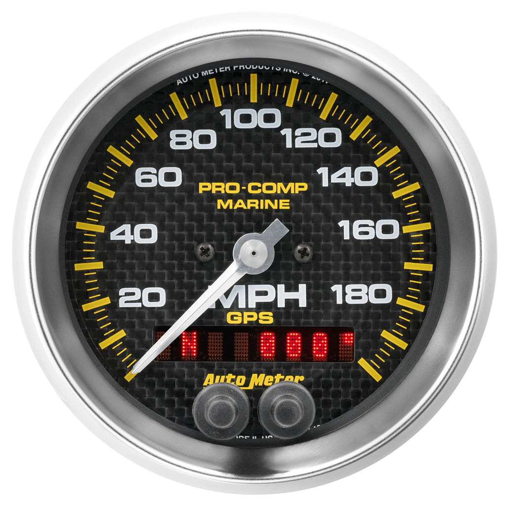 3-3/8 in. GPS SPEEDOMETER 0-200 MPH MARINE CARBON FIBER