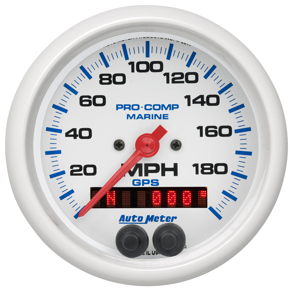 3-3/8 in. GPS SPEEDOMETER 0-200 MPH MARINE SILVER ULTRA-LITE