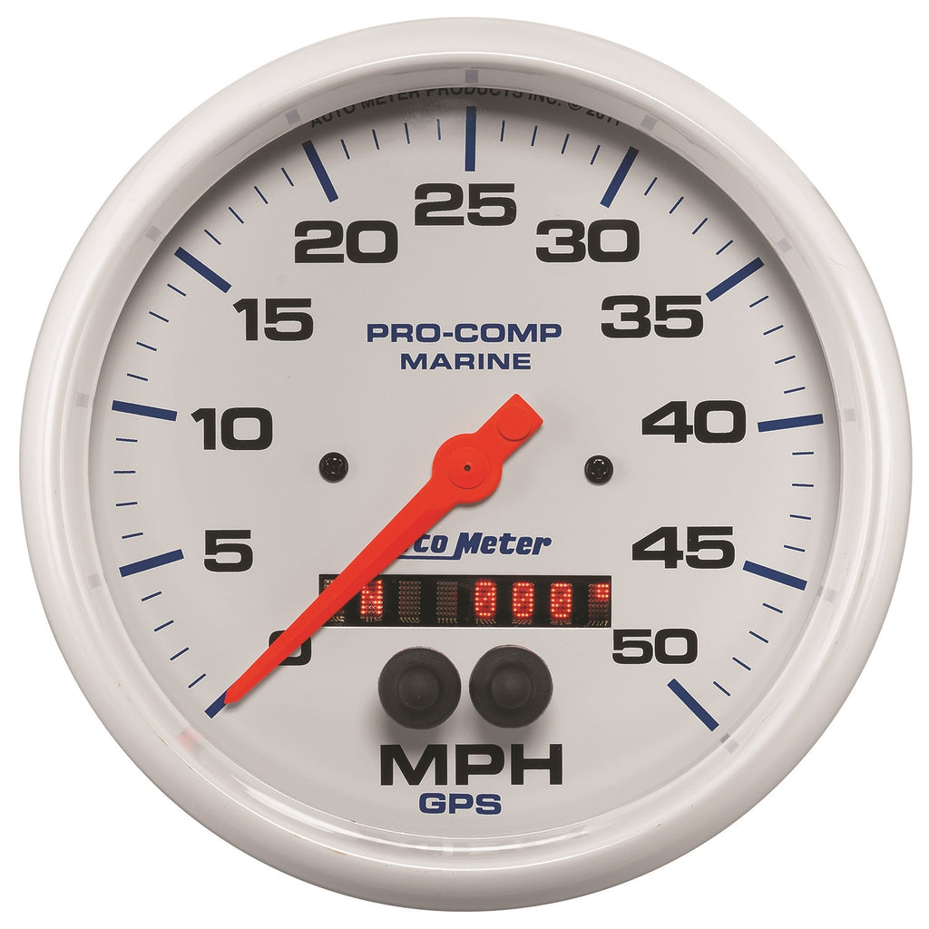 5 in. GPS SPEEDOMETER 0-50 MPH MARINE WHITE