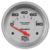 2-5/8 in. OIL PRESSURE 0-80 PSI MARINE SILVER ULTRA-LITE