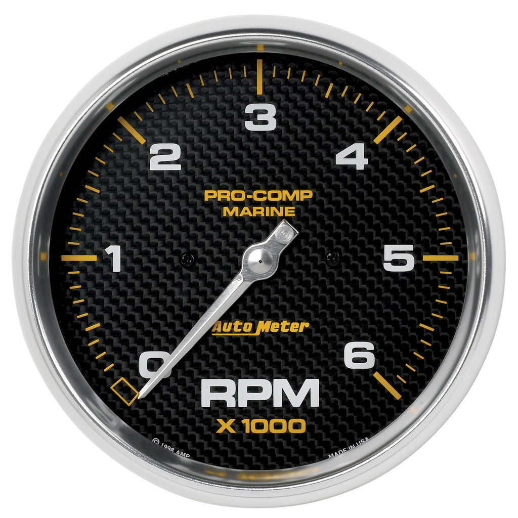 5 in. IN-DASH TACHOMETER 0-6000 RPM MARINE CARBON FIBER