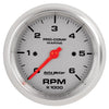 3-3/8 in. IN-DASH TACHOMETER 0-6000 RPM MARINE SILVER ULTRA-LITE