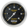 3-3/8 in. IN-DASH TACHOMETER 0-6000 RPM MARINE CARBON FIBER