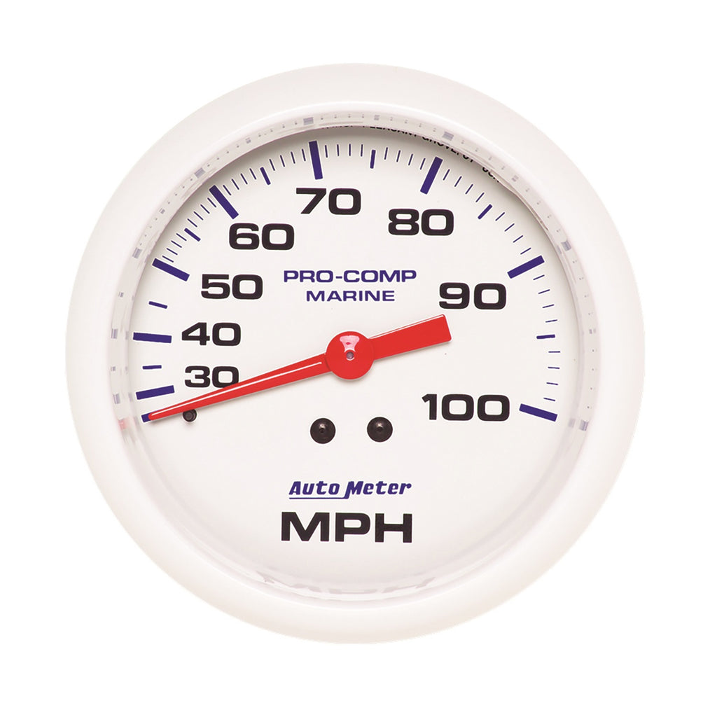 3-3/8 in. MECHANICAL SPEEDOMETER 0-100 MPH MARINE WHITE