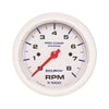 3-3/8 in. IN-DASH TACHOMETER 0-8000 RPM MARINE WHITE