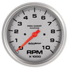 5 in. IN-DASH TACHOMETER 0-10000 RPM MARINE SILVER ULTRA-LITE