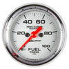 2-1/16 in. FUEL PRESSURE 0-100 PSI MARINE CHROME ULTRA-LITE