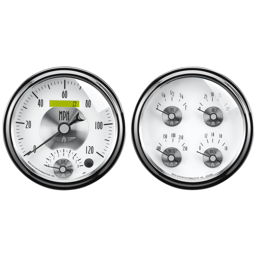 2 PC. GAUGE KIT 5 in. QUAD & TACH/SPEEDO 240-33 O PRESTIGE PEARL