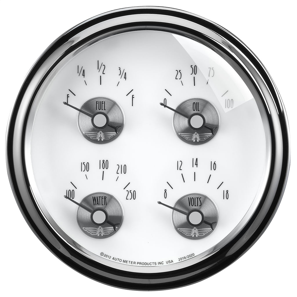 5 in. QUAD GAUGE 100 PSI/100-250 Fahrenheit/8-18V/0-90 O PRESTIGE PEARL