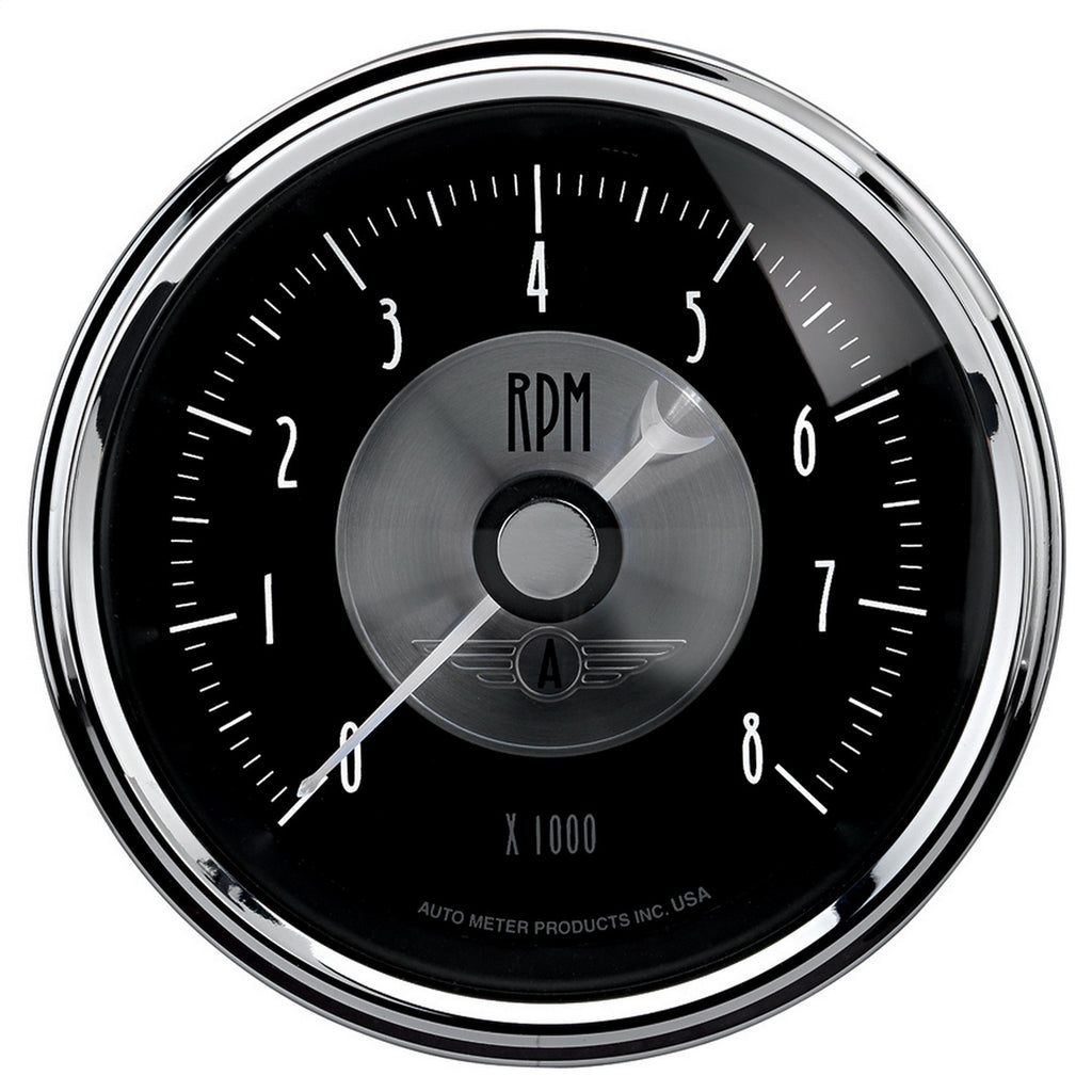 3-3/8 in. IN-DASH TACHOMETER 0-8000 RPM PRESTIGE BLACK DIAMOND