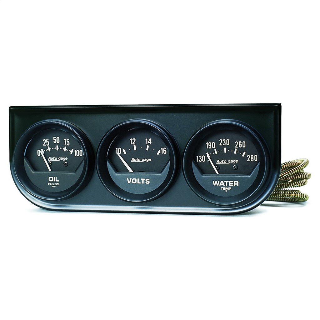 GAUGE CONSOLE OILP/WTMP/VOLT 2-1/16 in.  100 PSI/280 Fahrenheit/16V BLK DIAL BLK BZL AG