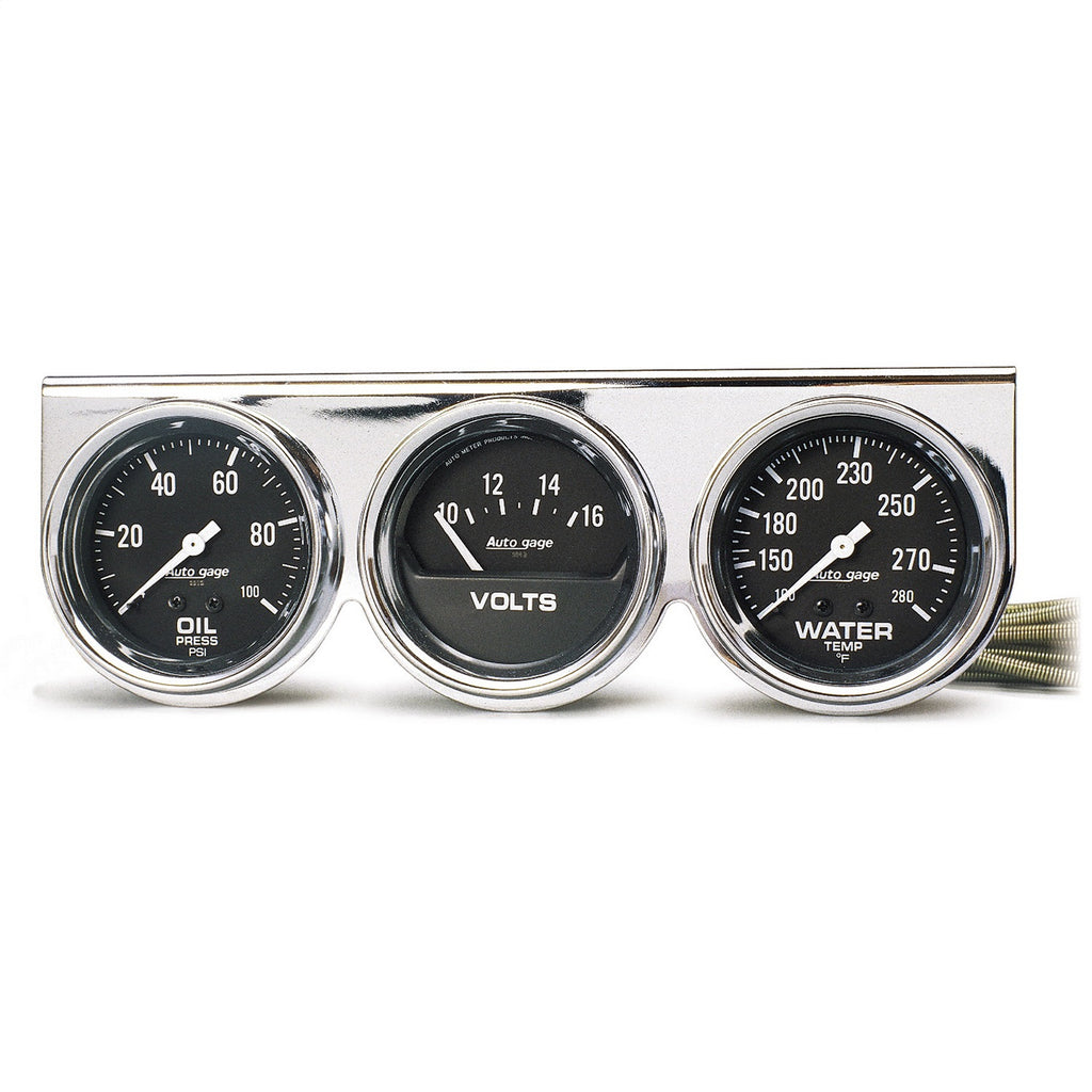 GAUGE CONSOLE OILP/WTMP/VOLT 2-5/8 in.  100 PSI/280 Fahrenheit/16V BLK DIAL CHROME BZL AG