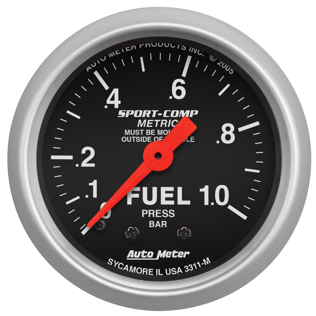 2-1/16 in. FUEL PRESSURE 0-1.0 BAR SPORT-COMP