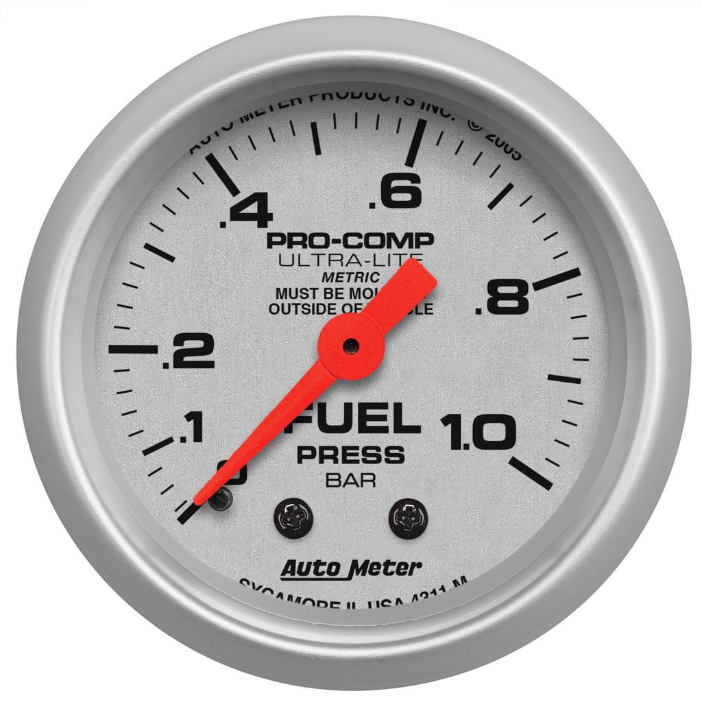 2-1/16 in. FUEL PRESSURE 0-1.0 BAR ULTRA-LITE