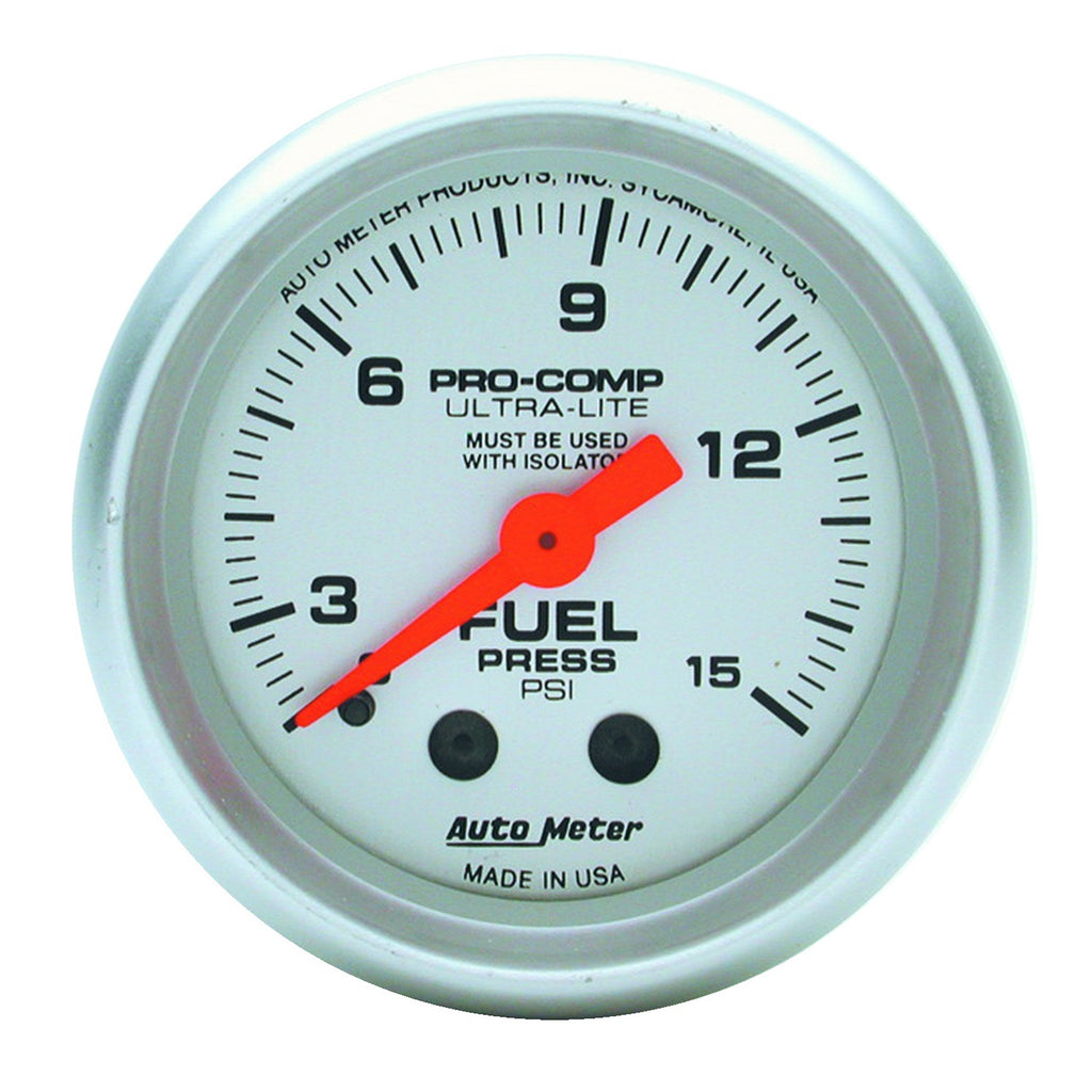 2-1/16 in. FUEL PRESSURE 0-15 PSI ULTRA-LITE