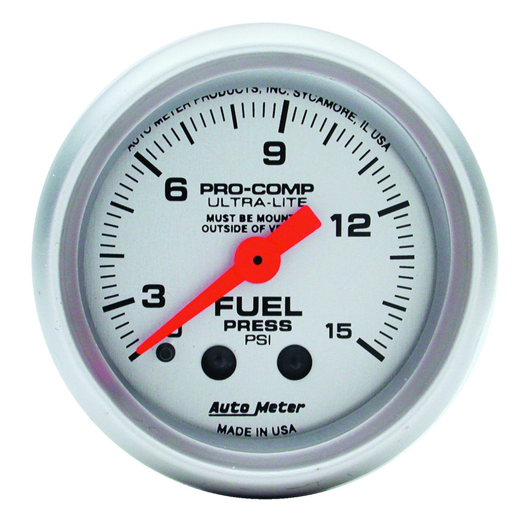 2-1/16 in. FUEL PRESSURE W/ ISOLATOR 0-15 PSI ULTRA-LITE