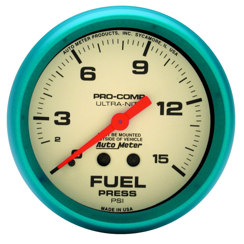 2-5/8 in. FUEL PRESSURE 0-15 PSI ULTRA-NITE