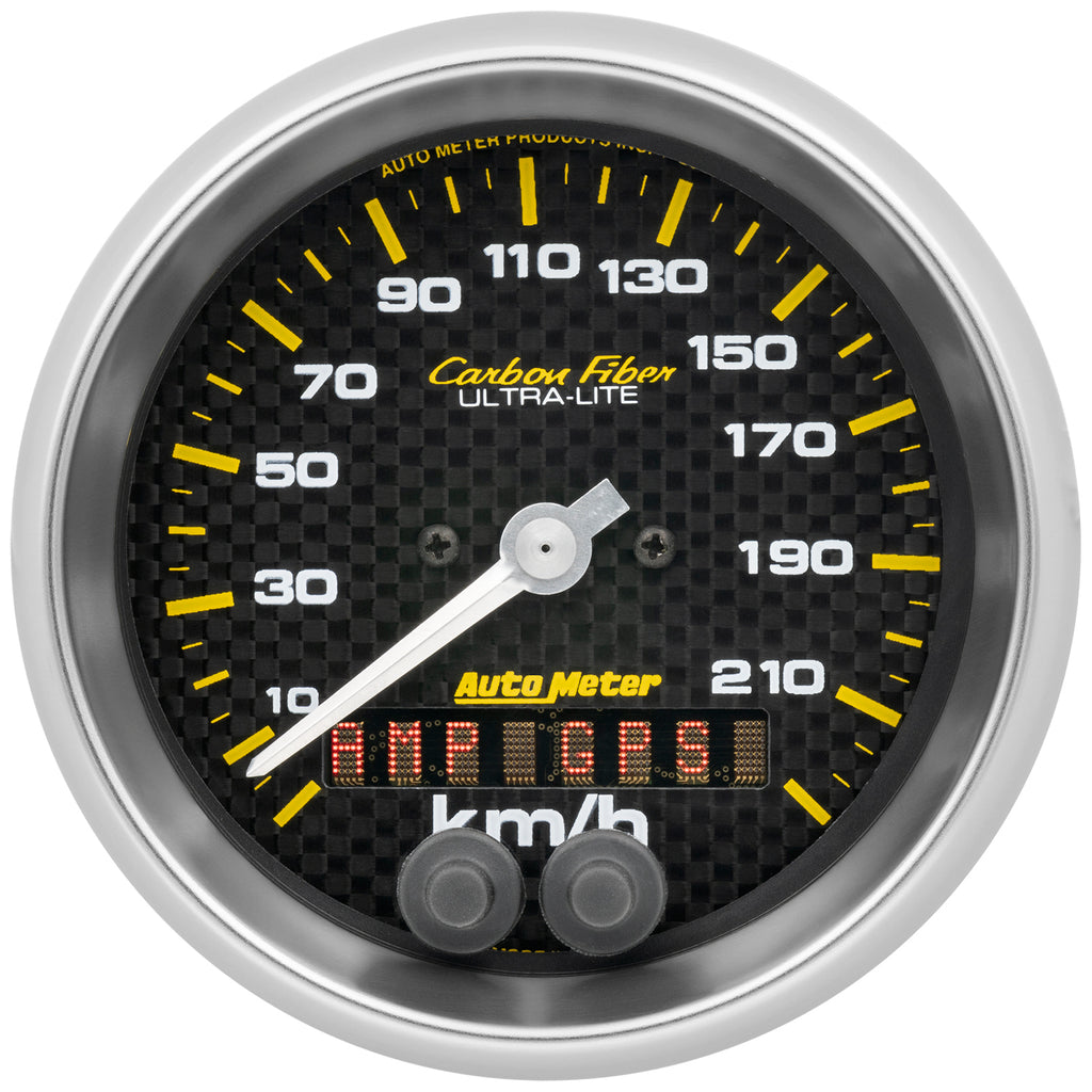 3-3/8 in. GPS SPEEDOMETER 0-225 KM/H CARBON FIBER