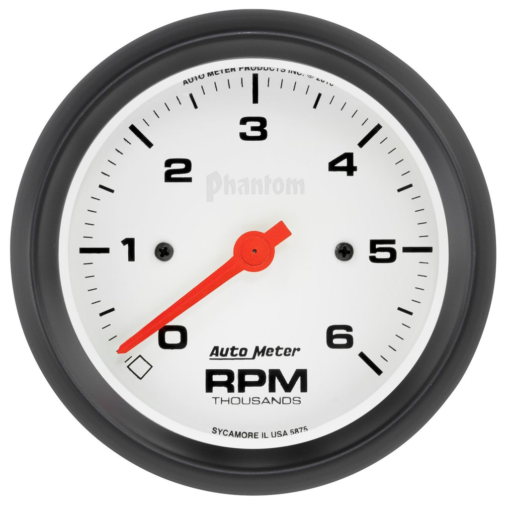 3-3/8 in. IN-DASH TACHOMETER 0-6000 RPM PHANTOM