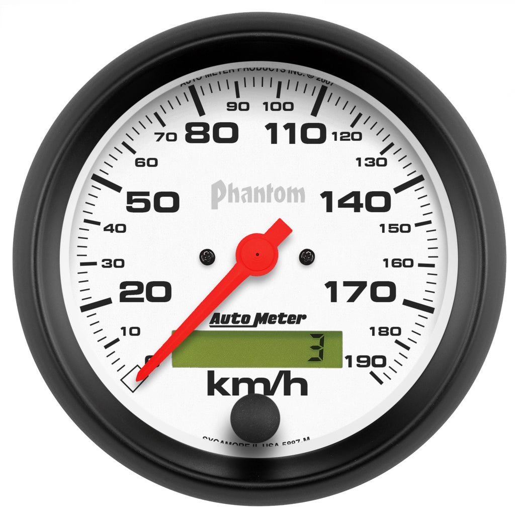 3-3/8 in. SPEEDOMETER 0-190 KPH PHANTOM