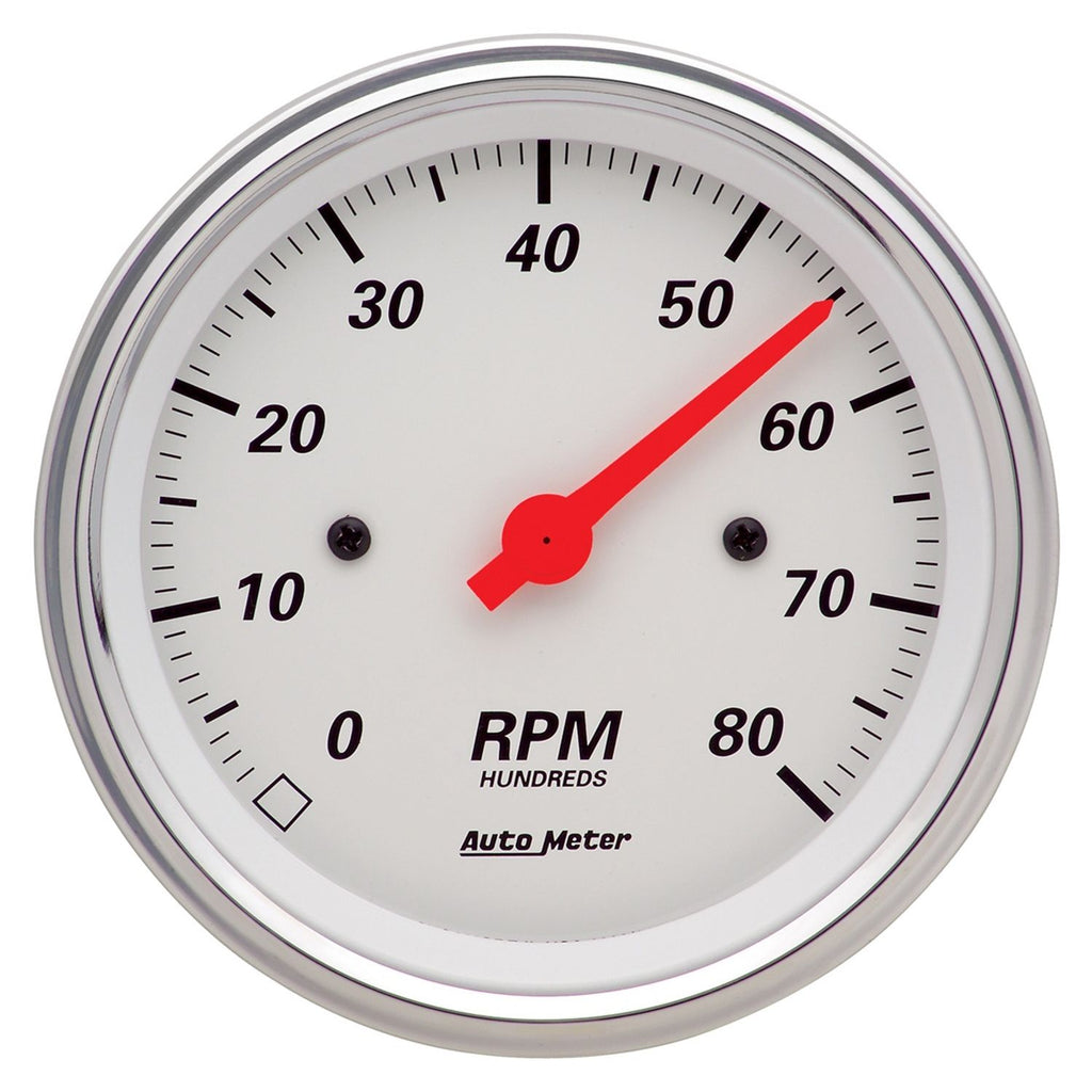 3-3/8 in. IN-DASH TACHOMETER 0-8000 RPM ARCTIC WHITE