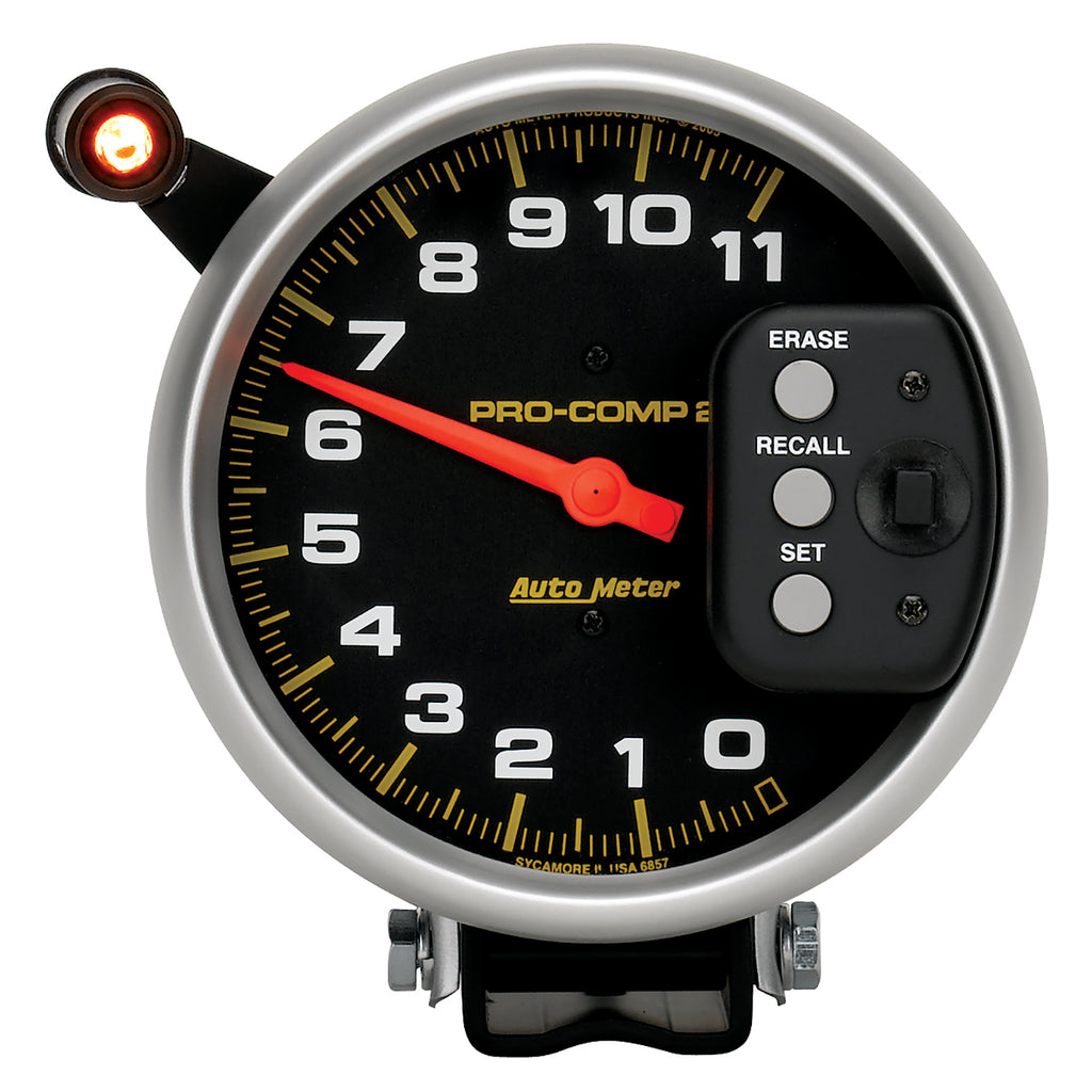 5 in. TACHOMETER 0-11000 RPM PEDESTAL W/ QUICK LITE & PEAK MEMORY PRO-COMP