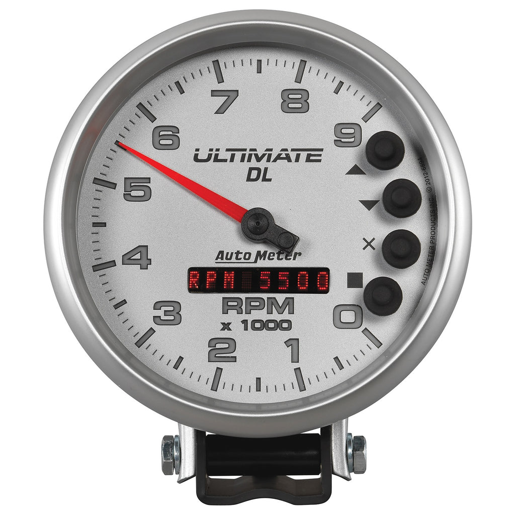 5 in. TACHOMETER 0-9000 RPM PEDESTAL ULTIMATE DL PLAYBACK SILVER