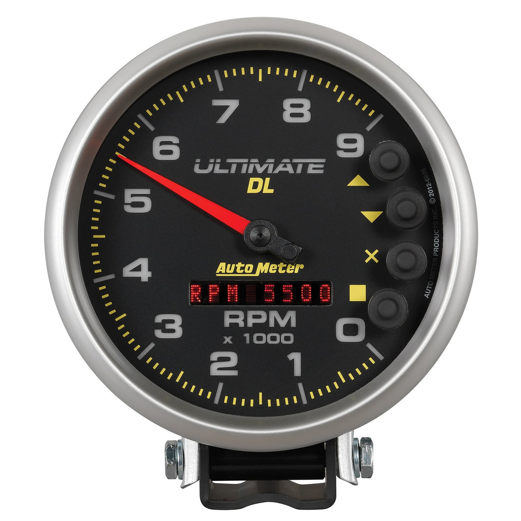 5 in. TACHOMETER 0-9000 RPM PEDESTAL ULTIMATE DL PLAYBACK BLACK