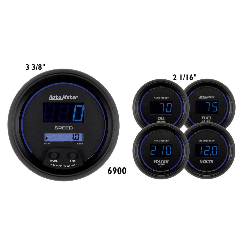 5 PC. GAUGE KIT 3-3/8 in. & 2-1/16 in.  COBALT DIGITAL