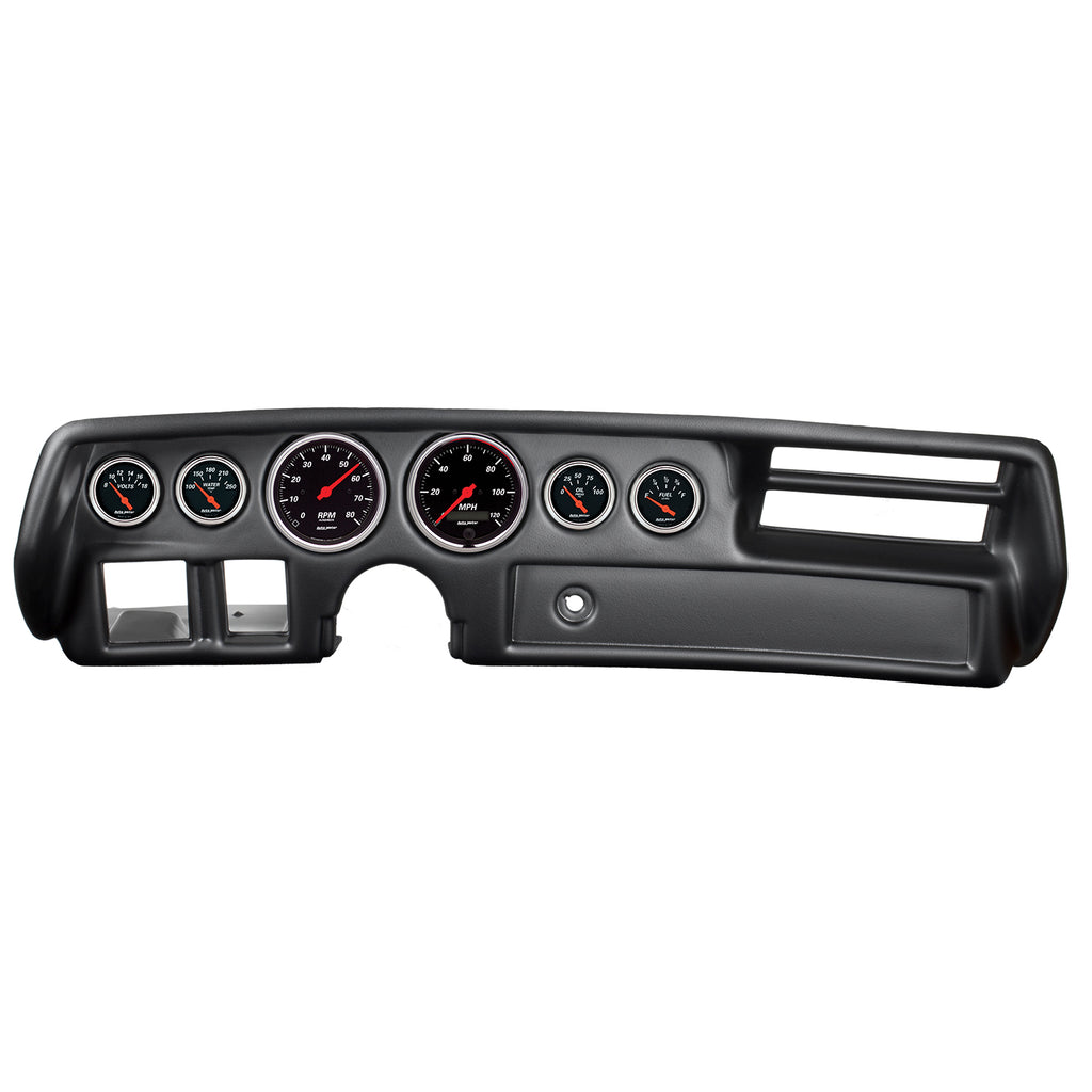 6 GAUGE DIRECT-FIT DASH KIT CHEVELLE / EL CAMINO / MALIBU 70-72 DESIGNER BLACK