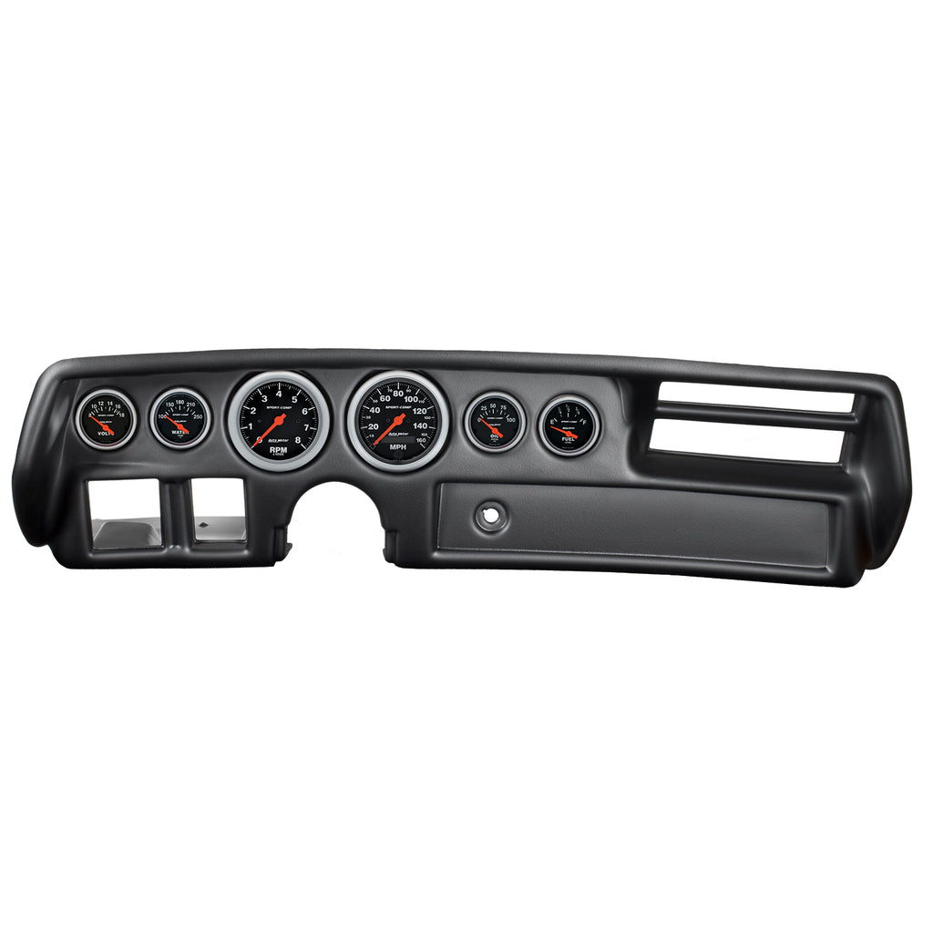 6 GAUGE DIRECT-FIT DASH KIT CHEVELLE / EL CAMINO / MALIBU 70-72 SPORT-COMP