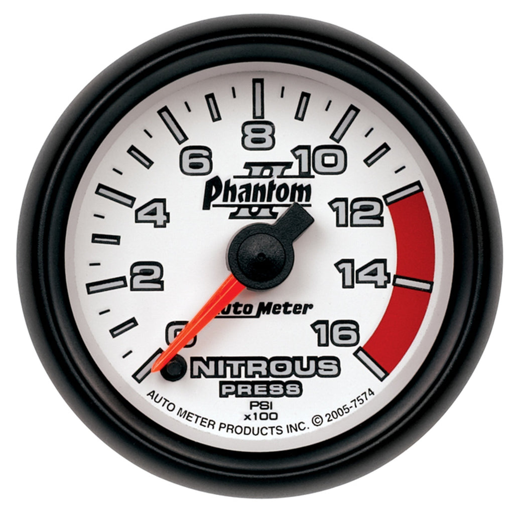 2-1/16 in. NITROUS PRESSURE 0-1600 PSI PHANTOM II